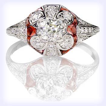 Estate diamond jewelry arranged for evaluation