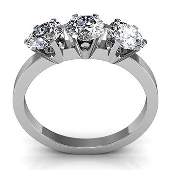 Three-stone diamond ring